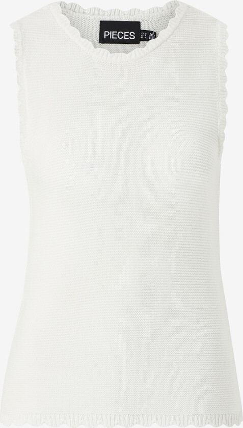 Topp pcMary SL Knit Top - Hvit