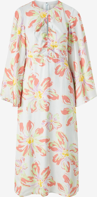 Kjole Isadora Wide Sleeve Midi Dress - Hvit