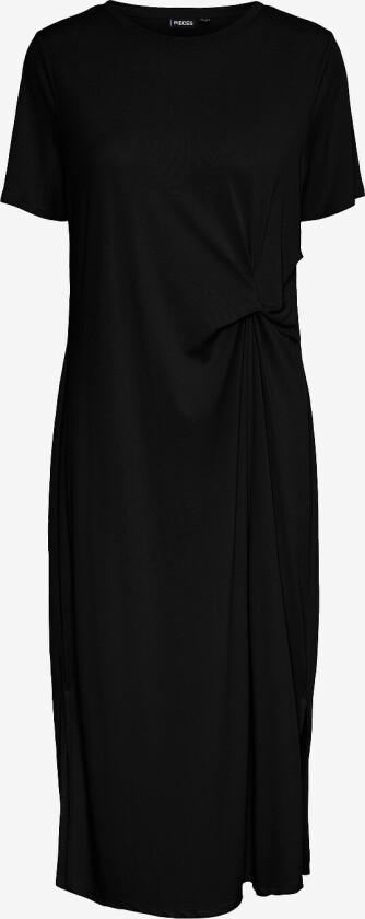 Kjole pcAnora SS O-neck Midi Knot Dress - Svart