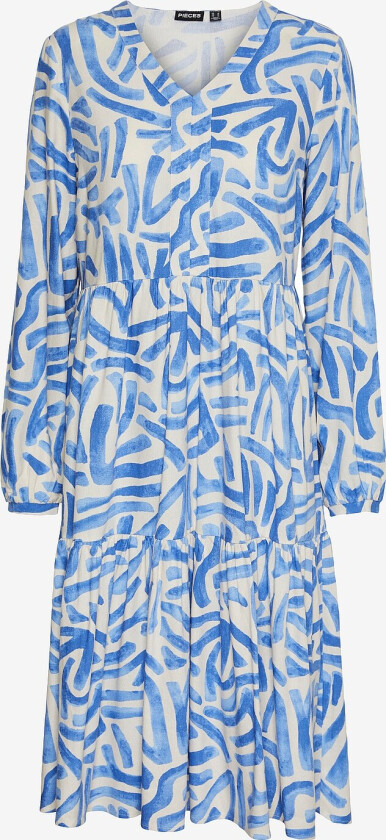 Kjole pcArlem LS V-neck Dress - Blå