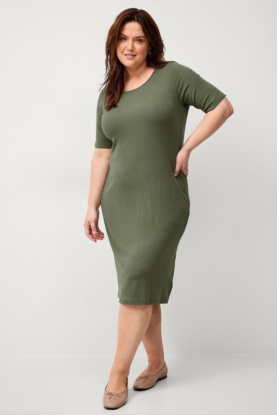 Kjole vCarly S/S Blk Dress - Grønn