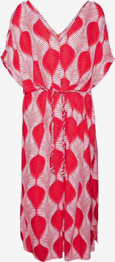 Maxikjole vmTula Olga SS 7/8 Dress Wvn GA - Rød