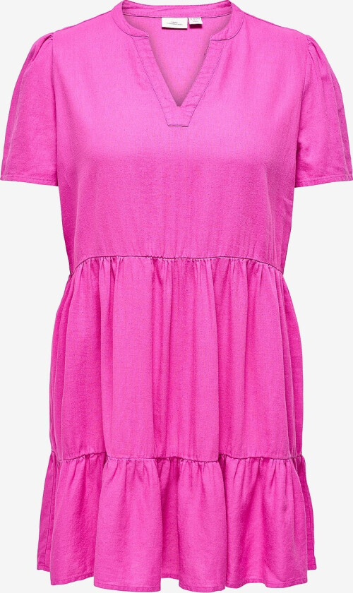 Kjole carTiri-caro S/S V-neck Lin Dress - Rosa