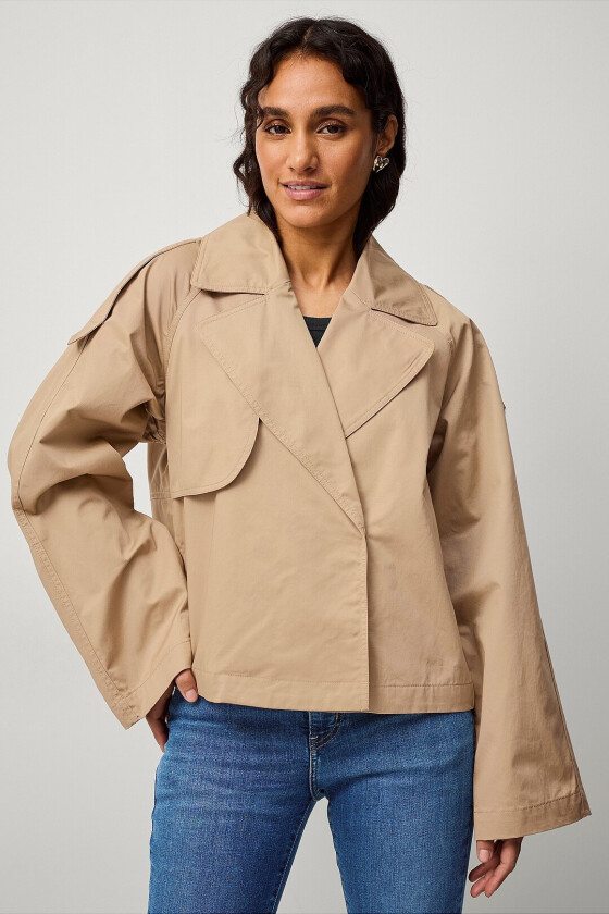 Jakke Short Trench Coat - Beige