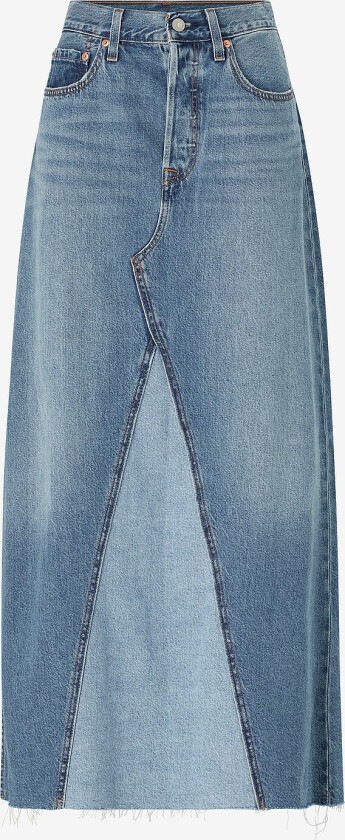 Maxi skjørt Iconic Long Skirt W/slit Own I - Blå