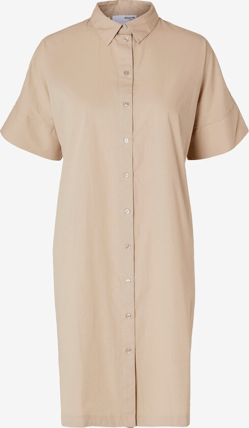 Kjole slfBlair 2/4 Short Shirt Dress - Beige