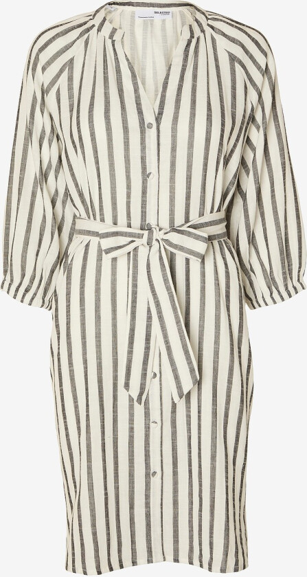 Skjortekjole slfAlberta 3/4 Stripe Short Dress - Hvit