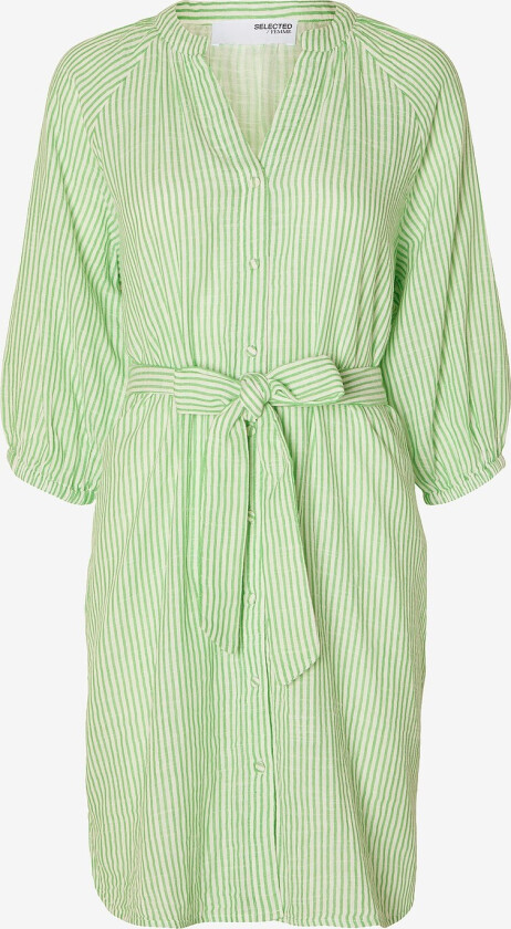 Skjortekjole slfAlberta 3/4 Stripe Short Dress - Grønn