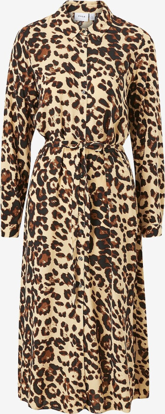 Skjortekjole viPaya L/S Midi Shirt Dress - Brun