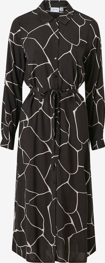 Skjortekjole viPaya L/S Midi Shirt Dress - Svart