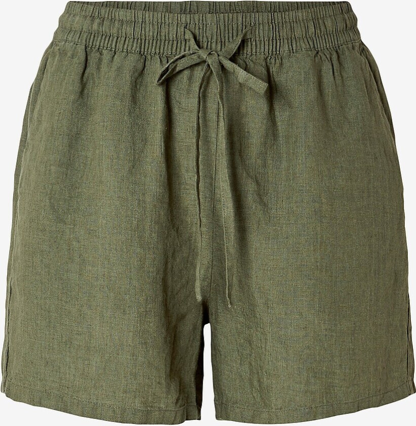 Shorts i lin slfLinnie MW Linen Shorts - Grønn
