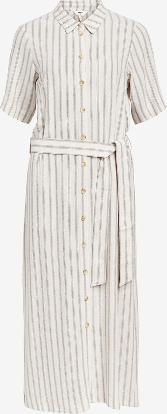 Kjole objSanne RE Ancle Shirt Dress Aop - Beige