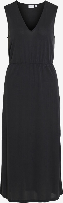 Kjole viModala V-neck S/L Midi Dress - Svart