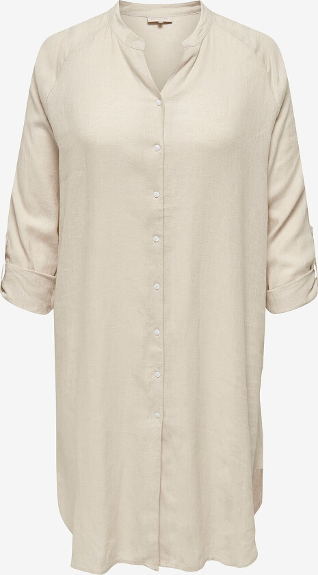 Skjortekjole carTokyo L/S Linen Blend Dress Wvn - Beige