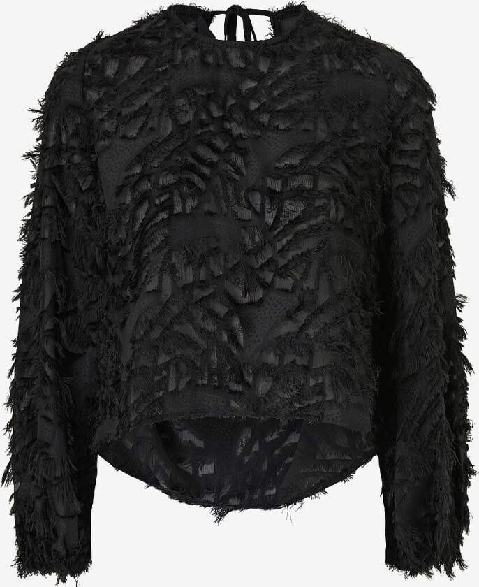 Topp Structured Open Back Top - Svart