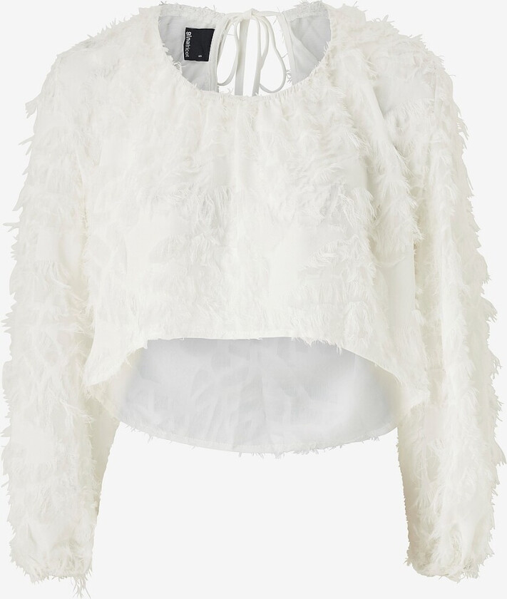 Topp Structured Open Back Top - Hvit