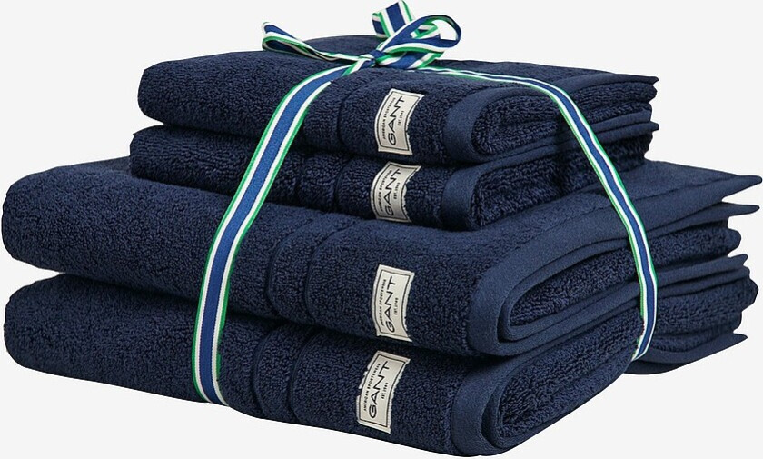 Håndklær Premium Organic 4-pk, 2 stk 50X70 2 stk 70X140 - Blå