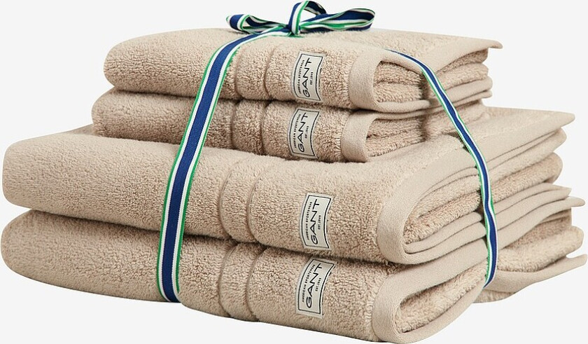 Håndklær Premium Organic 4-pk, 2 stk 50X70 2 stk 70X140 - Beige