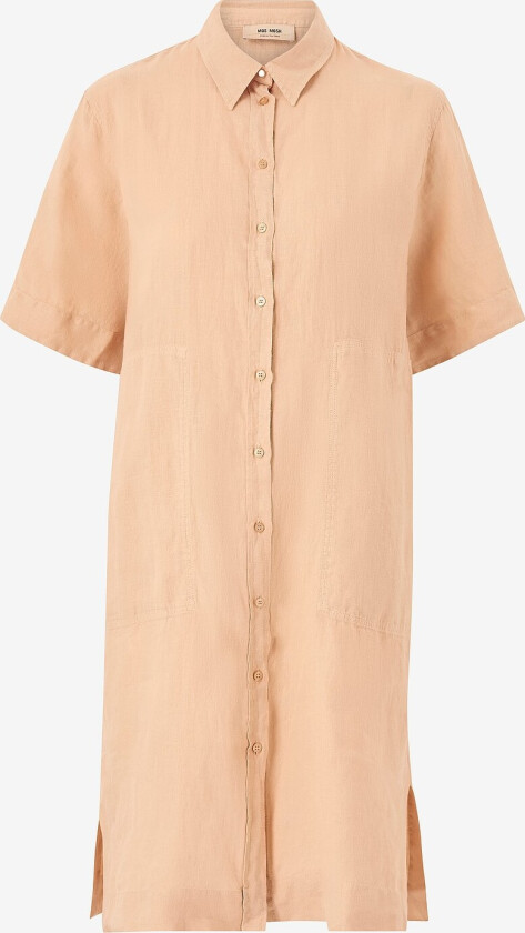 Kjole i lin Mal Linen Shirt Dress - Orange