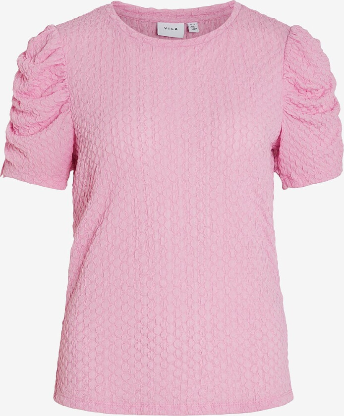 Topp viAnine S/S Puff Sleeve Top - Rosa