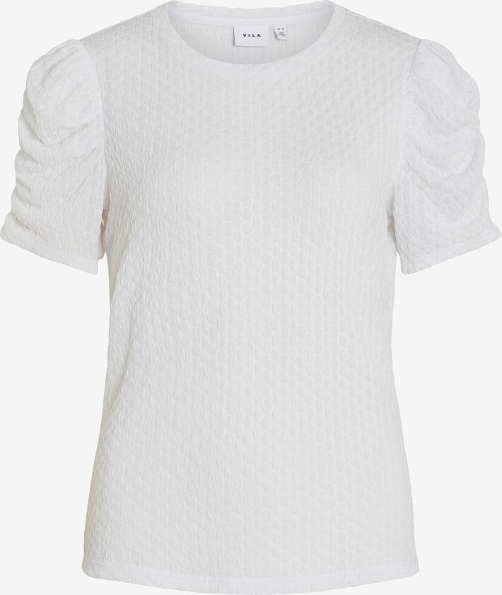 Topp viAnine S/S Puff Sleeve Top - Hvit