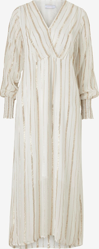Maxikjole Dress With Lurex Pattern - Beige