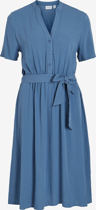 Kjole viMoashly S/S Midi Dress - Blå