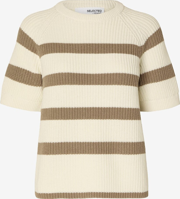 Genser slfBloomie SS Knit O-neck - Hvit