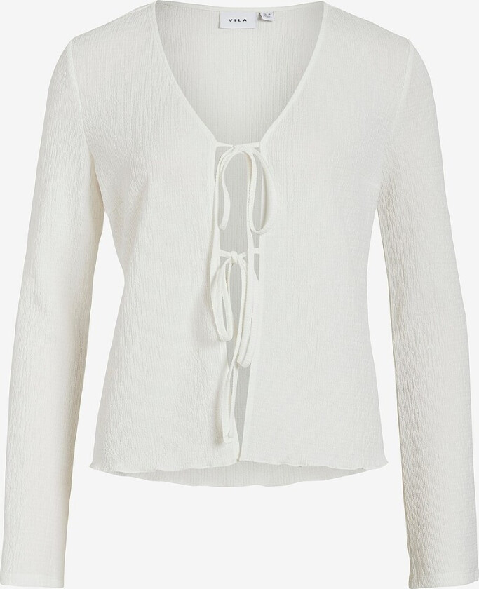 Topp viAmalia L/S Tie Detail Top - Hvit
