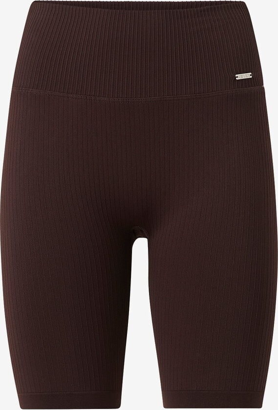 Sykkelshorts Black Ribbed Seamless Biker Shorts - Brun