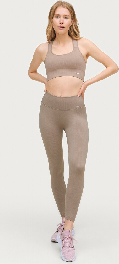 Treningstights Espresso Ribbed Seamless Tights - Brun