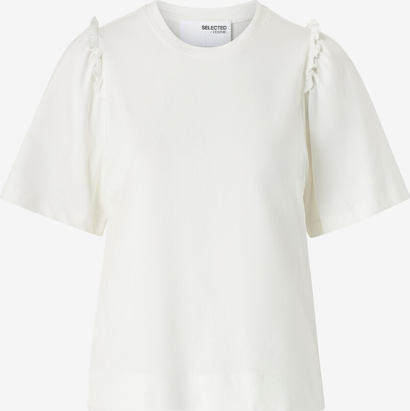 Topp slfPenelope 2/4 Ruffle Tee - Hvit