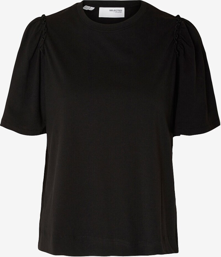 Topp slfPenelope 2/4 Ruffle Tee - Svart