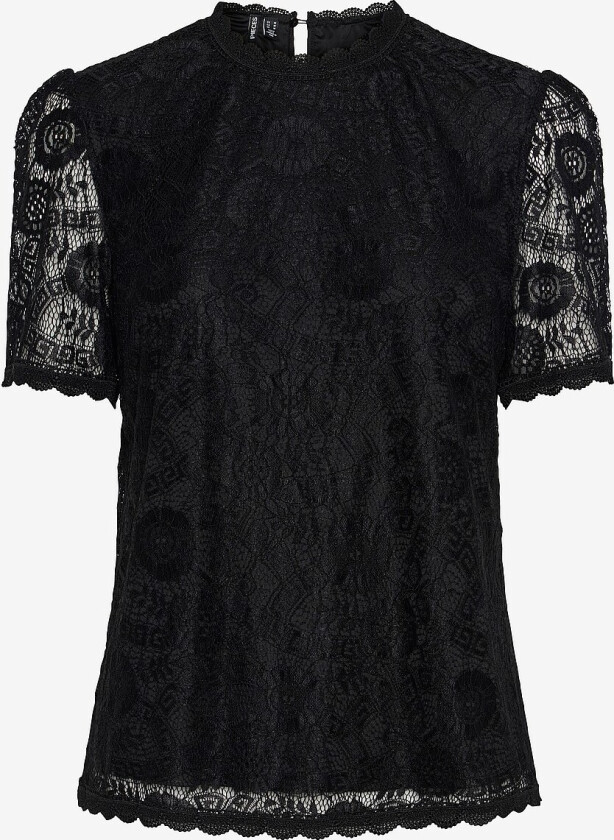 Blondetopp pcOlline SS Lace Top Noos BC - Svart
