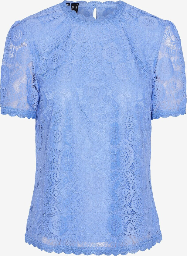 Blondetopp pcOlline SS Lace Top Noos BC - Blå