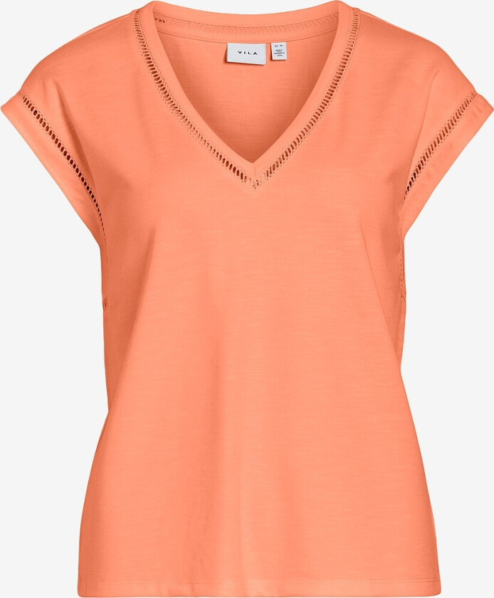 Topp viElme V-neck S/S Top - Orange
