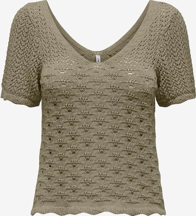 Genser onlBecca Life SS V-neck Top Knt - Brun
