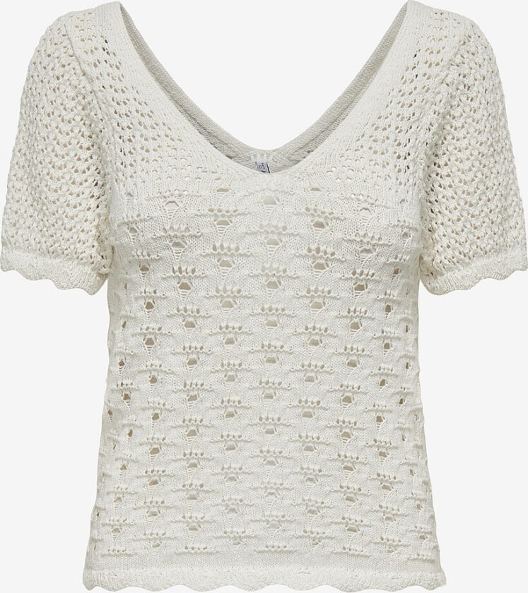 Genser onlBecca Life SS V-neck Top Knt - Hvit