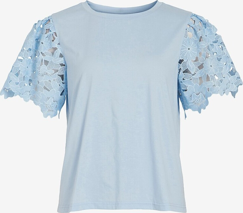 Topp viAbbey S/S Lace Sleeve T-shirt #4 - Blå