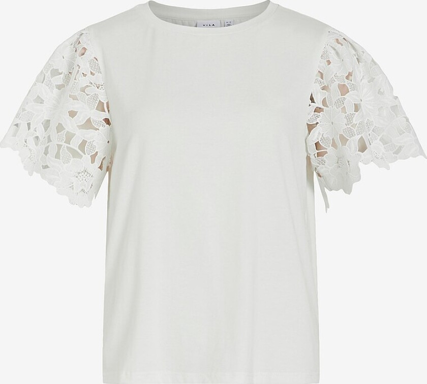 Topp viAbbey S/S Lace Sleeve T-shirt #4 - Hvit