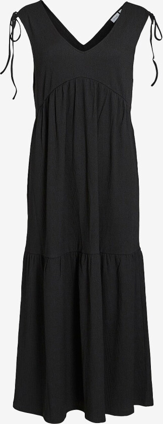Maxikjole viGitea V-neck S/L Maxi Dress - Svart