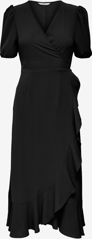 Omslagskjole onlMette SS Wrap Midi Dress - Svart