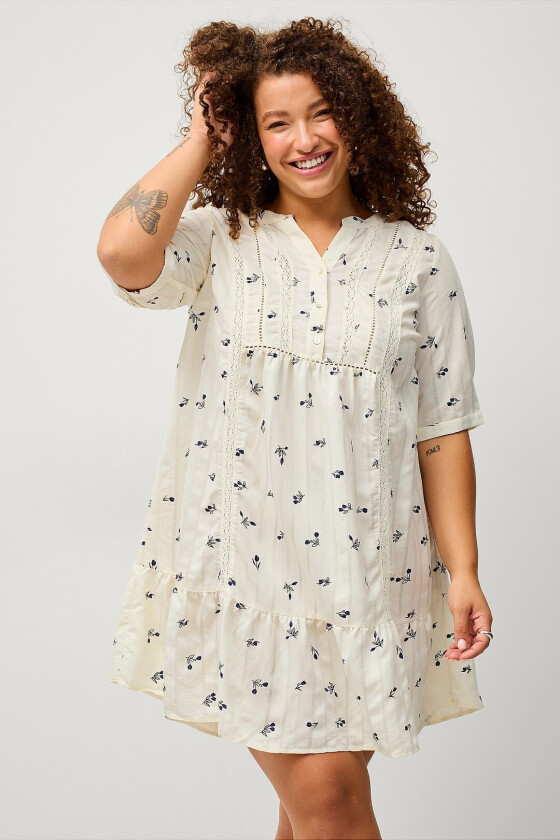 Kjole mGitte 1/2 Abk Dress Aop - Natur