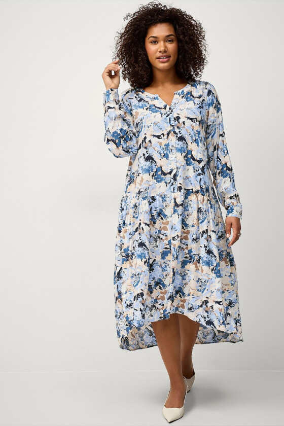 Kjole vBella L/S Midi Dress - Blå