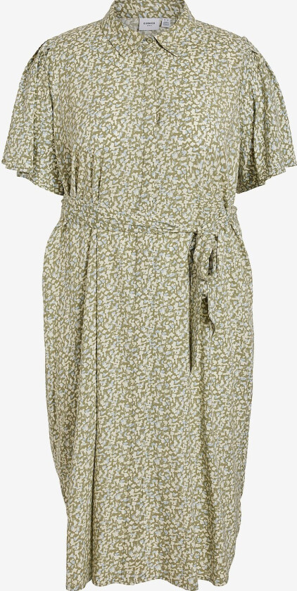 Kjole viCelinan Ria S/S Midi Shirt Dress - Grønn