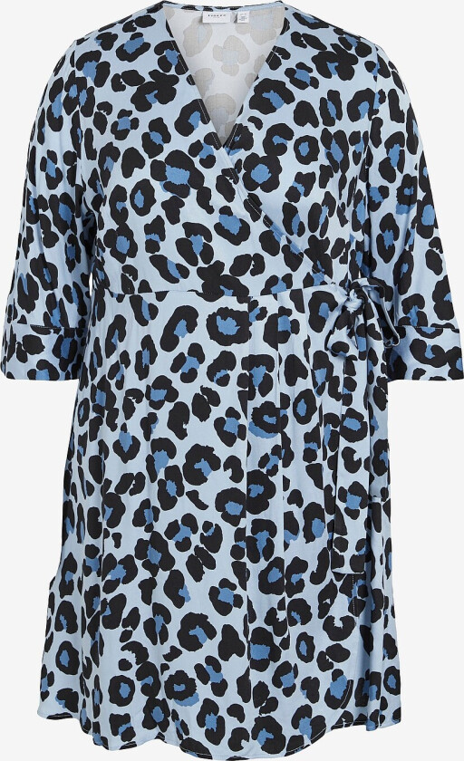 Omslagskjole viCorba Leo 3/4 Wrap Short Dress Curve - Blå