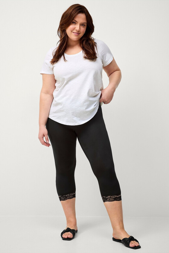 Leggings 3/4 Lace 2-pack - Svart