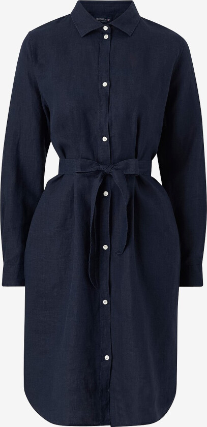 Kjole i lin Isa Linen Shirt Dress - Blå