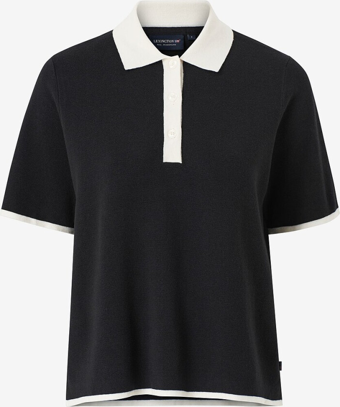 Topp Cindy Full Milano Knitted Polo Sweater - Svart
