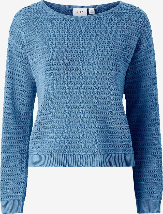 Genser viBellisina Boatneck L/S Knit Top - Blå